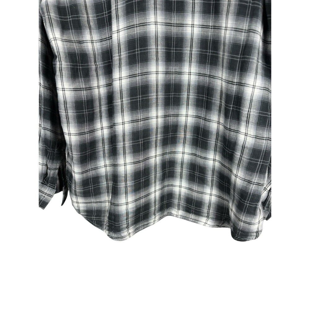 J.Jill Women’s M Black White Plaid 100% Cotton‎ Long Sleeve Tunic Top Casual - Picture 10 of 11